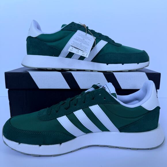 Adidas Run 60s 2.0 H09754 Green/White Mens 9.5 Retro Runner NIB